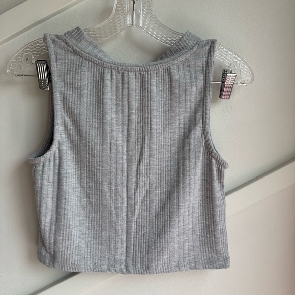 Ardene classic cropped vest top in gray heather size L - Picture 3 of 4